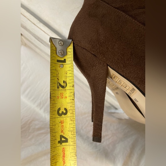 PIERRE DUMAS “Elvis 1” Chocolate Brown Suede High Heel Pointed Toe Tall Boots,8M - Picture 11 of 13